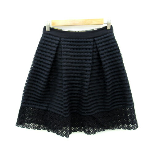 樂天商城 - 【中古】テッドベーカー TED BAKER フレアスカート ひざ丈 総レース 1 紺 ネイビー /SY17 レディース 【ベクトル 古着】 230906