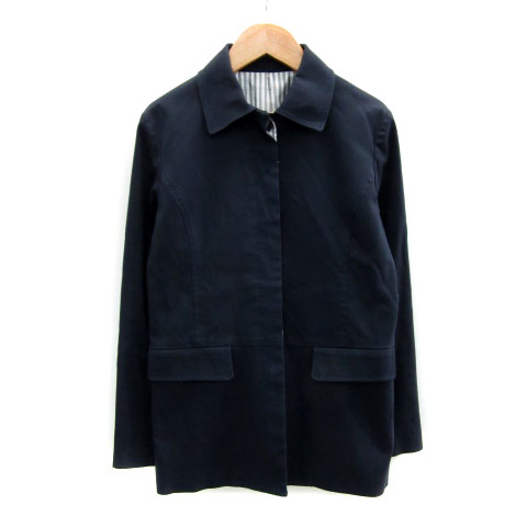 Other - 【中古】ノーリーズ Nolley's ステンカラージャケット ミドル丈 総裏地 シングルボタン 38 ネイビー 紺 /MS3 レディース 【ベクトル 古着】 230907