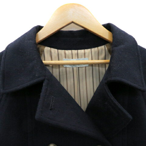 【中古】デイシー deicy Pコート ピーコート ショート丈 ダブルボタン 無地 ウール F 紺 ネイビー /YK2 ■MO レディース 【ベクトル 古着】 230908