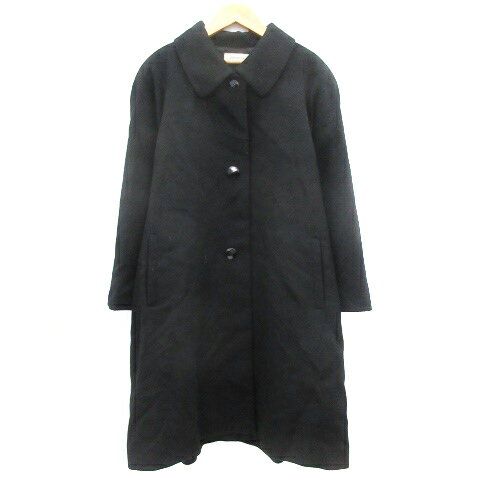 【中古】ベルサフィーナ Bellesafeena ステンカラーコート ロング丈 ウール 9AB2 ブラック 黒 /YM5 ■MO レディース 【ベクトル 古着】 230925