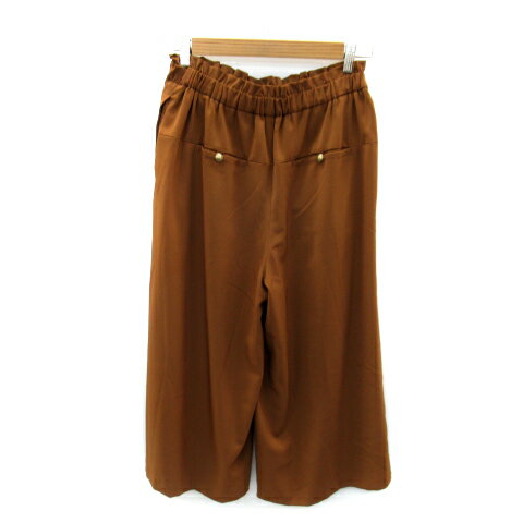 【中古】シップス SHIPS ガウチョパンツ ワイドパンツ イージー 七分丈 無地 38 茶 ブラウン /SY23 ■MO レディース 【ベクトル 古着】 230913