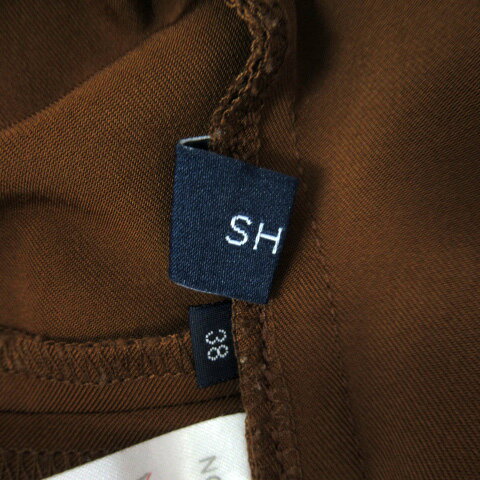 【中古】シップス SHIPS ガウチョパンツ ワイドパンツ イージー 七分丈 無地 38 茶 ブラウン /SY23 ■MO レディース 【ベクトル 古着】 230913