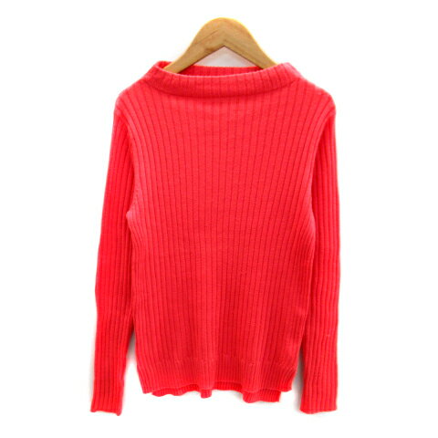 【中古】コーエン coen リブニット カットソー 長袖 オフネック 無地 M コーラルピンク /SY35 ■MO レディース 【ベクトル 古着】 230907