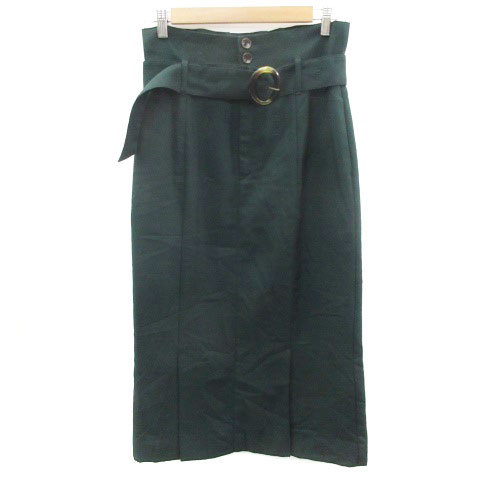 【中古】ナノユニバース nano universe タイトスカート ロング丈 スリット ベルト 38 グリーン 緑 /YM20 レディース 【ベクトル 古着】 230907(4)