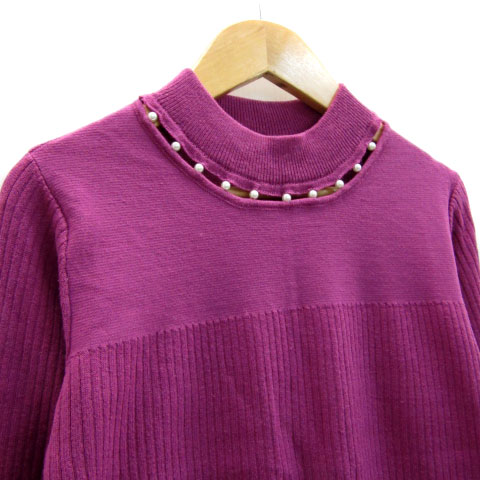 【中古】ロペピクニック ROPE Picnic ニット カットソー 長袖 オフネック フェイクパール 38 パープル 紫 /MS35 レディース 【ベクトル 古着】 230914 auc-vector-19471332 ブランド古着の買取販売ベクトル サンプル画像3
