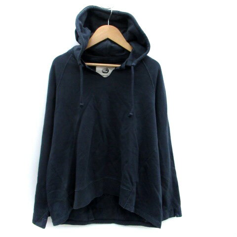 【中古】オニギリ ONIGIRI パーカー プルオーバー 長袖 無地 9 紺 ネイビー /HO1 レディース 【ベクト..