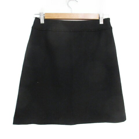 【中古】プライドグライド prideglide 台形スカート ひざ丈 ウール 無地 38 黒 ブラック /FF46 レディース 【ベクトル 古着】 230925