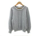 【中古】ナチュラルビューティーベーシック NATURAL BEAUTY BASIC ニット カットソー 長袖 ラウンドネック 無地 ビジュー フェイクパール M グレー /YS33 レディース 【ベクトル 古着】 231002(4)