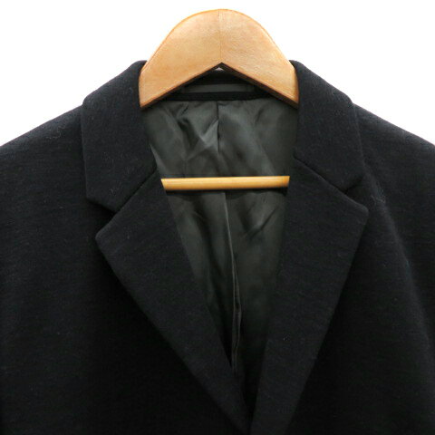 【中古】ザショップティーケー THE SHOP TK ショールカラージャケット ミドル丈 前開き 無地 オーバーサイズ L 紺 ネイビー /YK33 メンズ 【ベクトル 古着】 231004