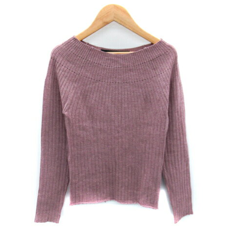 【中古】ケービーエフプラス KBF＋ アーバンリサーチ リブニット カットソー 長袖 ボートネック 無地 One 紫 パープル /SY29 レディース 【ベクトル 古着】 231006