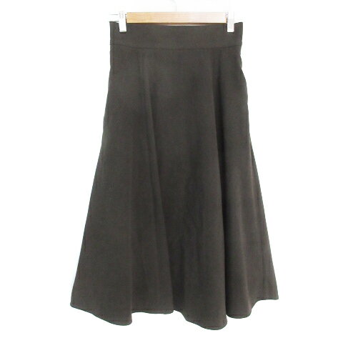 【中古】ルクールブラン le.coeur blanc フレアスカート ロング丈 無地 38 カーキ /FF45 ■MO レディース 【ベクトル 古着】 231005