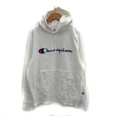 【中古】チャンピオン CHAMPION パーカー プルオーバー ロゴ刺繍 L 白 ホワイト /SM31 メンズ 【ベクトル 古着】 231004