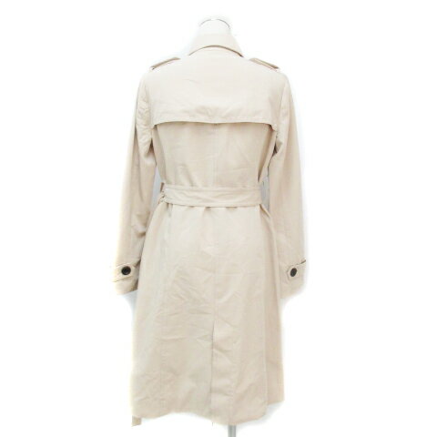 【中古】ロイヤルパーティー ROYAL PARTY トレンチコート スプリングコート ロング丈 ステンカラー ダブルボタン ベルト付き F ベージュ /FF4 レディース 【ベクトル 古着】 231107
