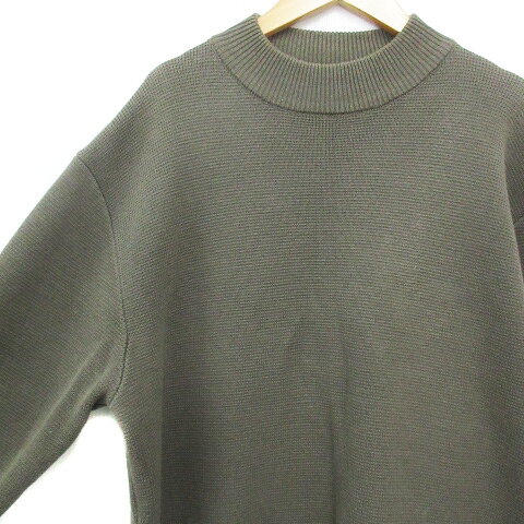 【中古】アーバンリサーチ URBAN RESEARCH ニット セーター 長袖 ハイネック 無地 L カーキ /FF36 メンズ 【ベクトル 古着】 231003