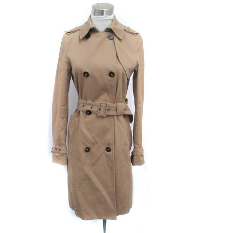 【中古】ザラ ベーシック ZARA BASIC トレンチコート ロング丈 ベルト付き XS 茶色 ブラウン /HO36 レディース 【ベクトル 古着】 231005 【中古】ザラ ベーシック ZARA BASIC トレンチコート ロング丈 ベルト付き XS 茶色 ブラウン /HO36 レディース 【ベクトル 古着】 231005