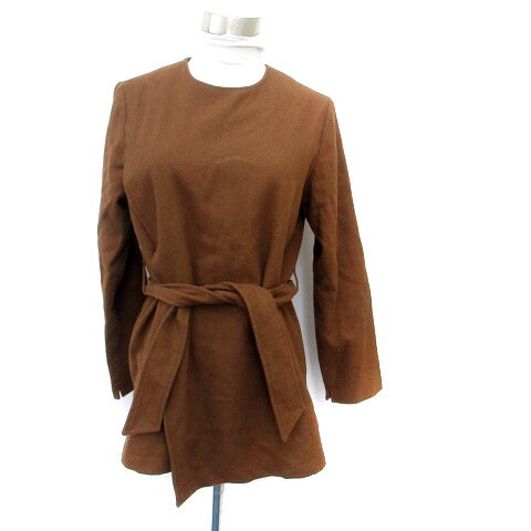 【中古】ミラオーウェン Mila Owen カットソー ラウンドネック 長袖 リボンベルト付き ウール混 F 茶色 ブラウン /HO33 レディース 【ベクトル 古着】 231010 auc-vector-19510595 ブランド古着の買取販売ベクトル パッケージ画像
