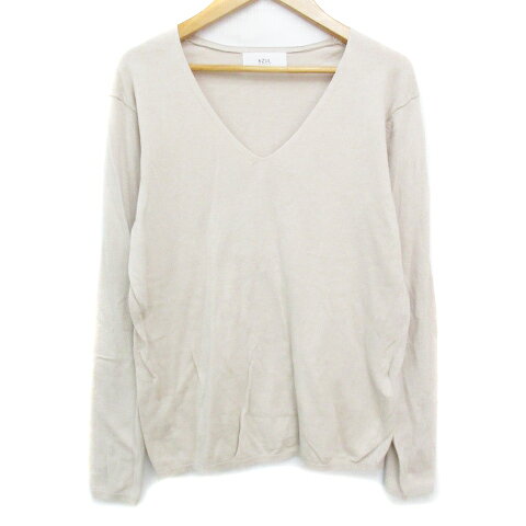 【中古】アズールバイマウジー AZUL by moussy ニット カットソー 長袖 Vネック シ...
