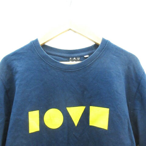 【中古】ファーバーグ 54 FAUBOURG 54 トレーナー 長袖 クルーネック プリント 2 ネイビー 紺 /YM35 レディース 【ベクトル 古着】 231016