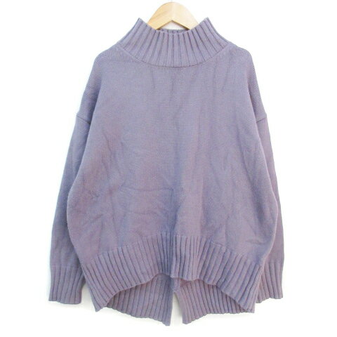 【中古】ロペピクニック ROPE Picnic ニット セーター 長袖 ハイネック 無地 38 パープル 紫 /FF28 ■MO レディース 【ベクトル 古着】 231101