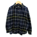 【中古】スピック&スパン Spick&Span BLUE カジュアルシャツ 長袖 チェック柄 オーバーサイズ マルチカラー 紺 ネイビー /SY6 レディース 【ベクトル 古着】 231116(4)