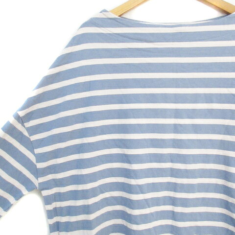 【中古】ナノユニバース nano universe カットソー Tシャツ 長袖 ボートネック ボーダー柄 F 青 ライトグレー ブルー /FF44 レディース 【ベクトル 古着】 231023 auc-vector-19525584 ブランド古着の買取販売ベクトル サンプル画像3