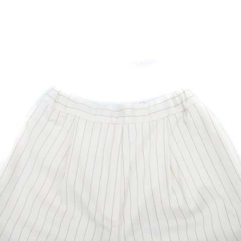 ブランド古着の買取販売ベクトルの【中古】シンプリシテェ Simplicite ワイドパンツ アンクル丈 ストライプ柄 イージー S オフホワイト 黒 ブラック /HO46 レディース 【ベクトル 古着】 240126｜アングル3