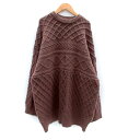 【中古】セレクトモカ SELECT MOCA ニット セーター クルーネック 長袖 無地 オーバーサイズ F ピンクブラウン /HO10 レディース 【ベクトル 古着】 231121