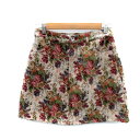 【中古】アプレジュール apres jour 台形スカート ミニ丈 ゴブラン柄 マルチカラー 大きいサイズ LL ベージュ /SY21 レディース 【ベクトル 古着】 231027(4)