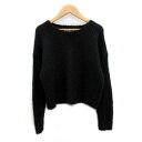 【中古】ストラ Stola. ニット セーター 長袖 ラウンドネック ショート丈 透かし編み F ブラック 黒 /MS16 レディース 【ベクトル 古着】 231106