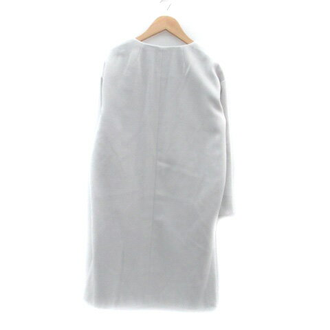 【中古】アースミュージック&エコロジー EARTH MUSIC & ECOLOGY ノーカラーコート ロング丈 オーバーサイズ S グレー /HO24 レディース 【ベクトル 古着】 231101