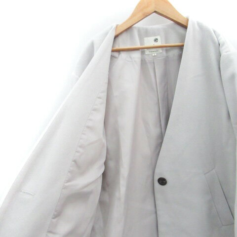 【中古】アースミュージック&エコロジー EARTH MUSIC & ECOLOGY ノーカラーコート ロング丈 オーバーサイズ S グレー /HO24 レディース 【ベクトル 古着】 231101