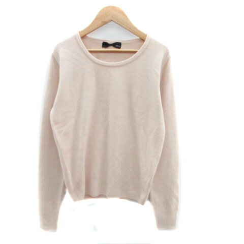 【中古】神戸レタス KOBE LETTUCE ニット カットソー ラウンドネック 長袖 無地 ピンク /HO28 レディー..