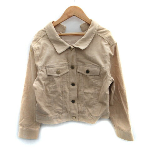 【中古】ジルバイジルスチュアート JILL by JILLSTUART ステンカラージャケット ミドル丈 コーデュロイ レースアップ M アイボリー /SM19 レディース 【ベクトル 古着】 231113