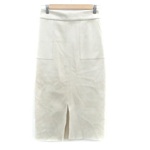 【中古】ディスコート Discoat フレアスカート ロング丈 マキシ丈 スエード調 F アイボリー /HO2 レディース 【ベクトル 古着】 231117