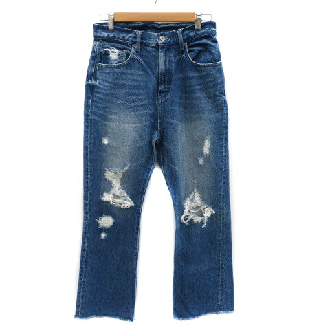 【中古】ジーナシス JEANASIS デニムパンツ ジーンズ テーパードパンツ アンクル丈 スリット フリンジ ダメージ加工 M インディゴ /YK9 レディース 【ベクトル 古着】 231122 【中古】ジーナシス JEANASIS デニムパンツ ジーンズ テーパードパンツ アンクル丈 スリット フリンジ ダメージ加工 M インディゴ /YK9 レディース 【ベクトル 古着】 231122