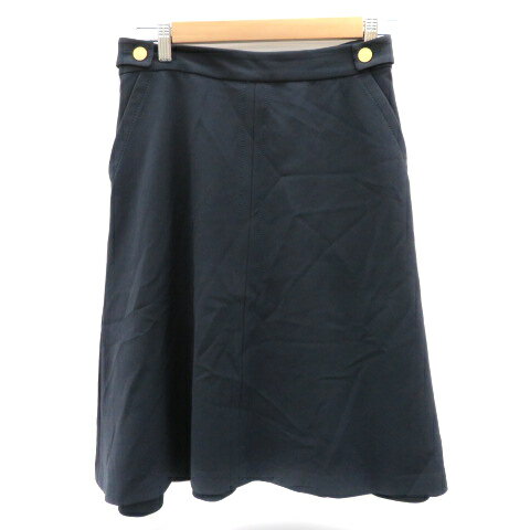 【中古】アクアガール aquagirl フレアスカート ミモレ丈 無地 38 紺 ネイビー /YK10 レディース 【ベクトル 古着】 231122(4)