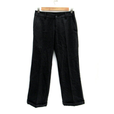 【中古】ブラック バイ マウジー BLACK by moussy スラックスパンツ ロング丈 ストライプ柄 ウール 2 ダークグレー /SM38 レディース 【ベクトル 古着】 231122 【中古】ブラック バイ マウジー BLACK by moussy スラックスパンツ ロング丈 ストライプ柄 ウール 2 ダークグレー /SM38 レディース 【ベクトル 古着】 231122