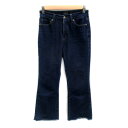 【中古】ローズバッド ROSE BUD デニムパンツ ジーンズ フレアパンツ 七分丈 フリンジ S 紺 ネイビー /SY18 レディース 【ベクトル 古着】 231129(4)