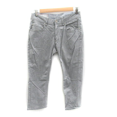 【中古】メンズメルローズ MEN'S MELROSE クロップドパンツ 七分丈 ヘリンボーン柄 2 グレー /SY26 メンズ 【ベクトル 古着】 231129