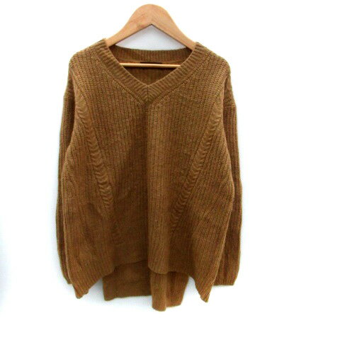 【中古】コムサイズム COMME CA ISM ニット セーター Vネック 長袖 ウール混 M 茶色 ブラウン /HO17 レ..