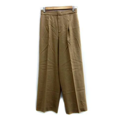 【中古】フレームワーク Framework スラックスパンツ ワイドパンツ アンクル丈 ウール 36 ブラウン 茶色 /MS4 レディース 【ベクトル 古着】 231211