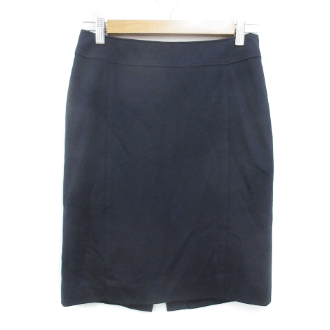 【中古】ボッシュ BOSCH タイトスカート ひざ丈 スリット 無地 38 紺 ネイビー /FF45 レディース 【ベクトル 古着】 231227