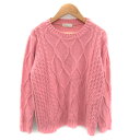 【中古】キントプント quinto PUNTO ニット セーター 長袖 ラウンドネック M ピンク /SY26 レディース 【ベクトル 古着】 231206(4)