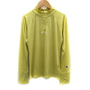 【中古】チャンピオン CHAMPION スポーツウェア カットソー 長袖 ハーフジップ ロゴ刺繍 指穴 L 黄 イエロー /SM32 メンズ 【ベクトル 古着】...