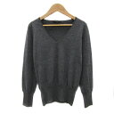 【中古】グリーンレーベルリラクシング ユナイテッドアローズ green label relaxing ニット カットソー 長袖 Vネック 無地 ウール 38 ダークグレー /YS28 レディース 【ベクトル 古着】 231208|詳細画像