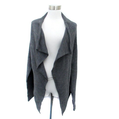 【中古】シップス SHIPS ニットカーディガン ミドル丈 ウール グレー /HO39 レディース 【ベクトル 古着】 231215