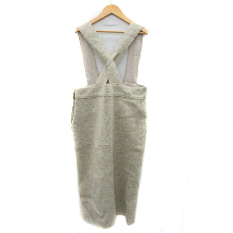 【中古】コムサデモード COMME CA DU MODE ジャンパースカート ワンピース ロング丈 無地 ウール ライトベージュ /YK20 レディース 【ベクトル 古着】 231218