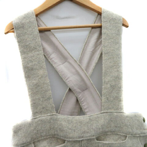 【中古】コムサデモード COMME CA DU MODE ジャンパースカート ワンピース ロング丈 無地 ウール ライトベージュ /YK20 レディース 【ベクトル 古着】 231218