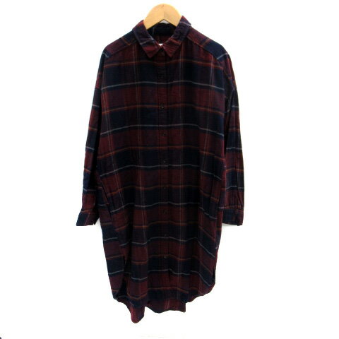 【中古】グローバルワーク GLOBAL WORK シャツワンピース ひざ丈 長袖 チェック柄 M マルチカラー ワインレッド 紺 ネイビー /SM22 レディース 【ベクトル 古着】 231216 【中古】グローバルワーク GLOBAL WORK シャツワンピース ひざ丈 長袖 チェック柄 M マルチカラー ワインレッド 紺 ネイビー /SM22 レディース 【ベクトル 古着】 231216