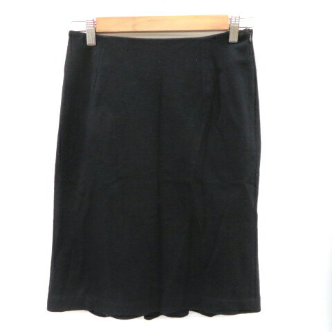 【中古】ストロベリーフィールズ STRAWBERRY-FIELDS タイトスカート ひざ丈 無地 ウール 2 黒 ブラック /YK16 レディース 【ベクトル 古着】 231226